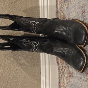 Black Leather Cowboy Boot Size 8 by Denver